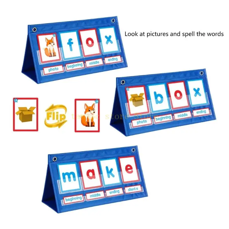 Imagem -03 - Cvc Word Builder Desktop Pocket Chart Tenda Conjunto Cartões Fônicos Jogos Cards D0ua