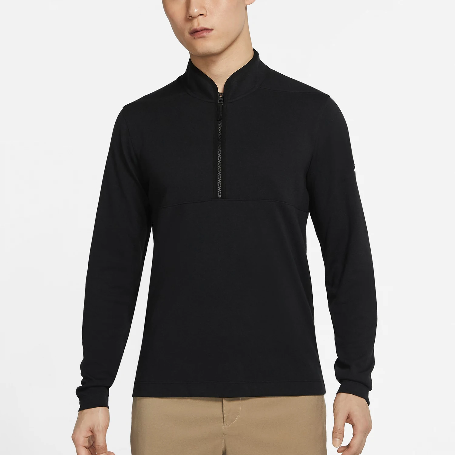 Nike genuine new men's simple half zipper breathable stand up collar long sleeved T-shirt DJ5475-010