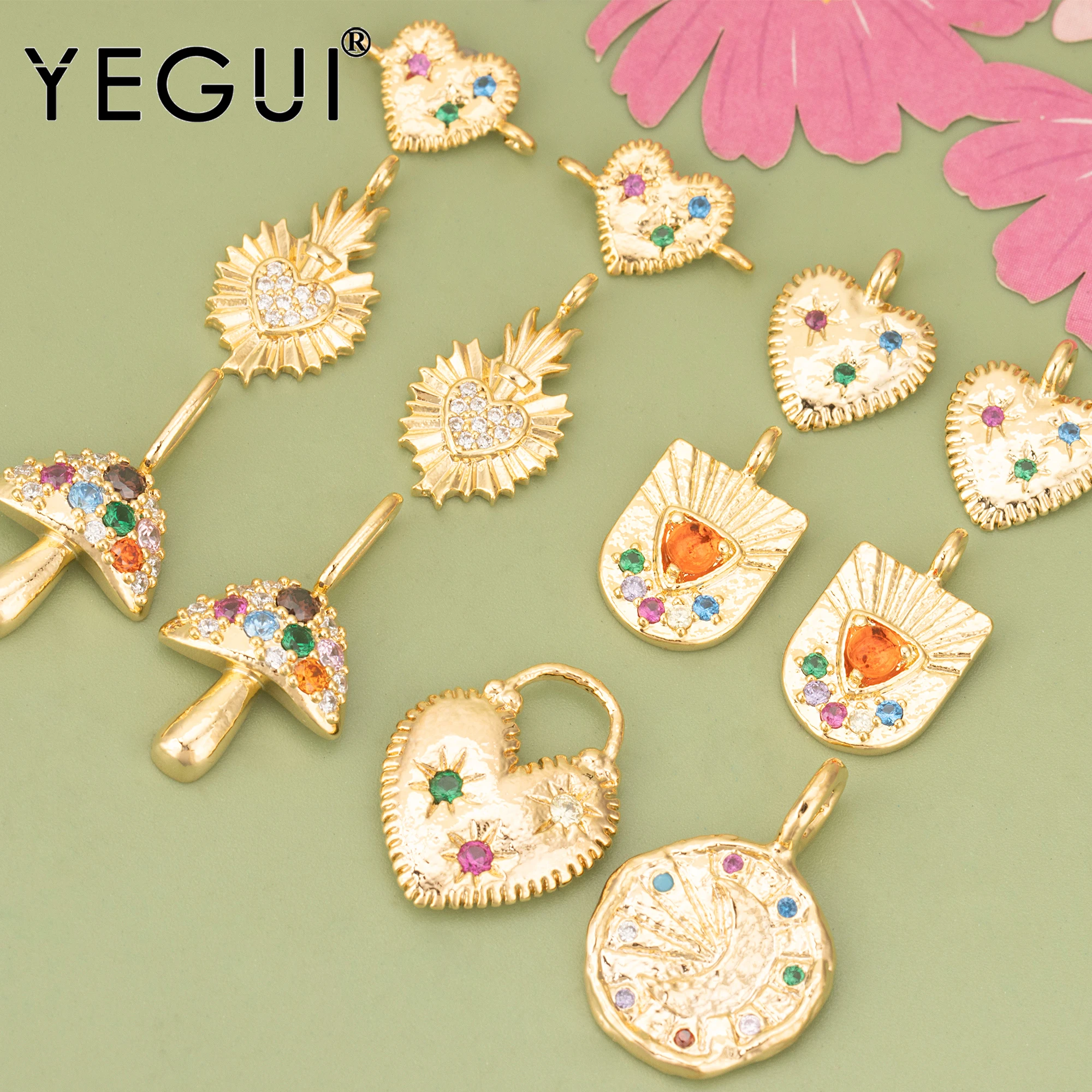 

YEGUI MF24,jewelry accessories,18k gold rhodium plated,copper,zircons,hand made,diy pendants,charms,jewelry making,6pcs/lot