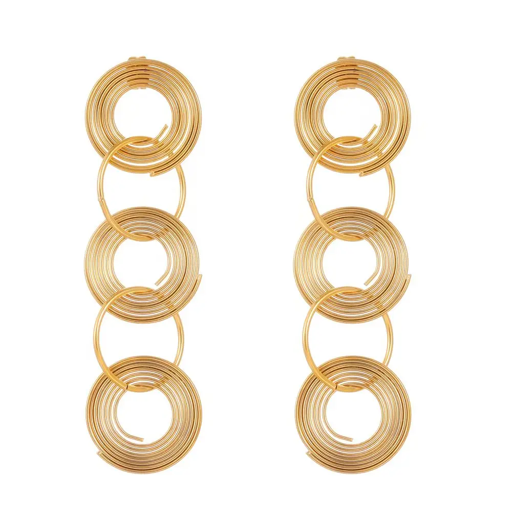 

High quality stainless steel earrings elegant ladies fashion, luxury gold plated party trend 2024 wife anniversary gift