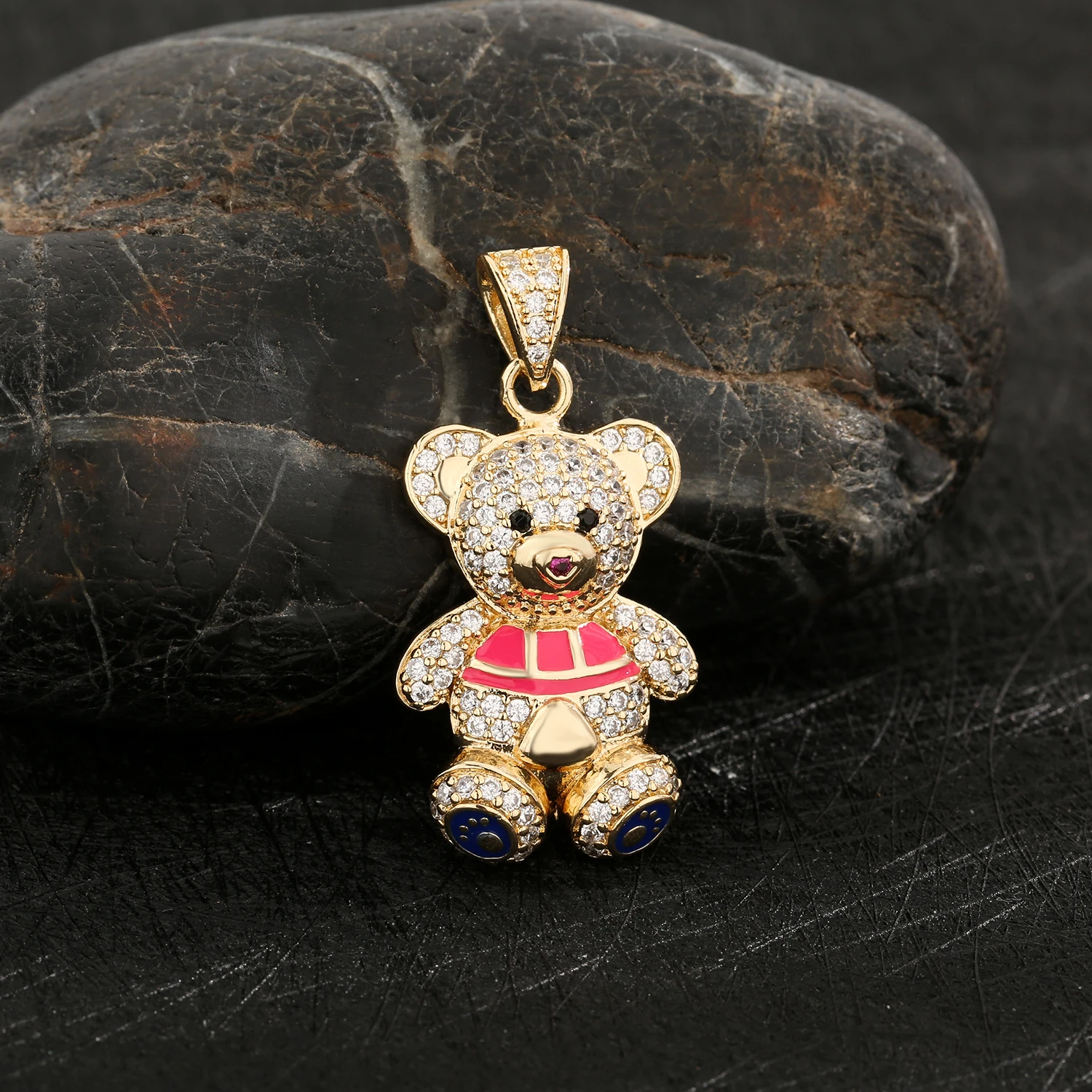 Delicate Bear Pendant Necklace Copper Alloy Jewelry Anti-Tarnish Chain Birthday Gift for Women Girls Christmas Stocking Stuffers
