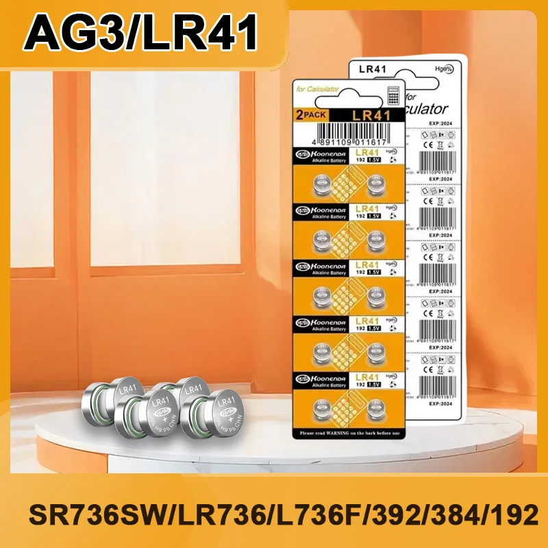 

Bulk Pack AG3 LR41 Alkaline Battery 392 SR41 192 L736 384 Coin Cell for Mini Flashlights Toys Watches - Brand New