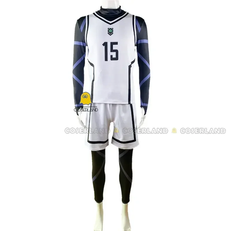 Аниме Blue Lock Nagi Seishiro Team White Uniform Косплей Костюм Bachira Meguru Парик Футбол Джерси Спортивная одежда Chigiri Hyo MN12
