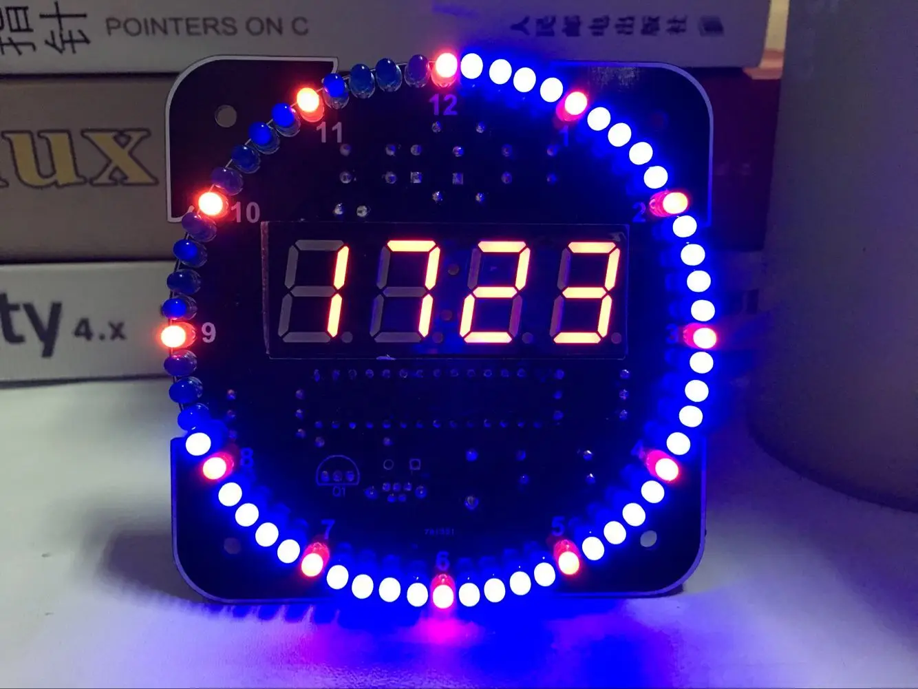 DIY Rotating Digital LED Display Module Alarm Electronic Digital Clock Kit 51 SCM Learning Board 5V DS1302 MCU STC15W408