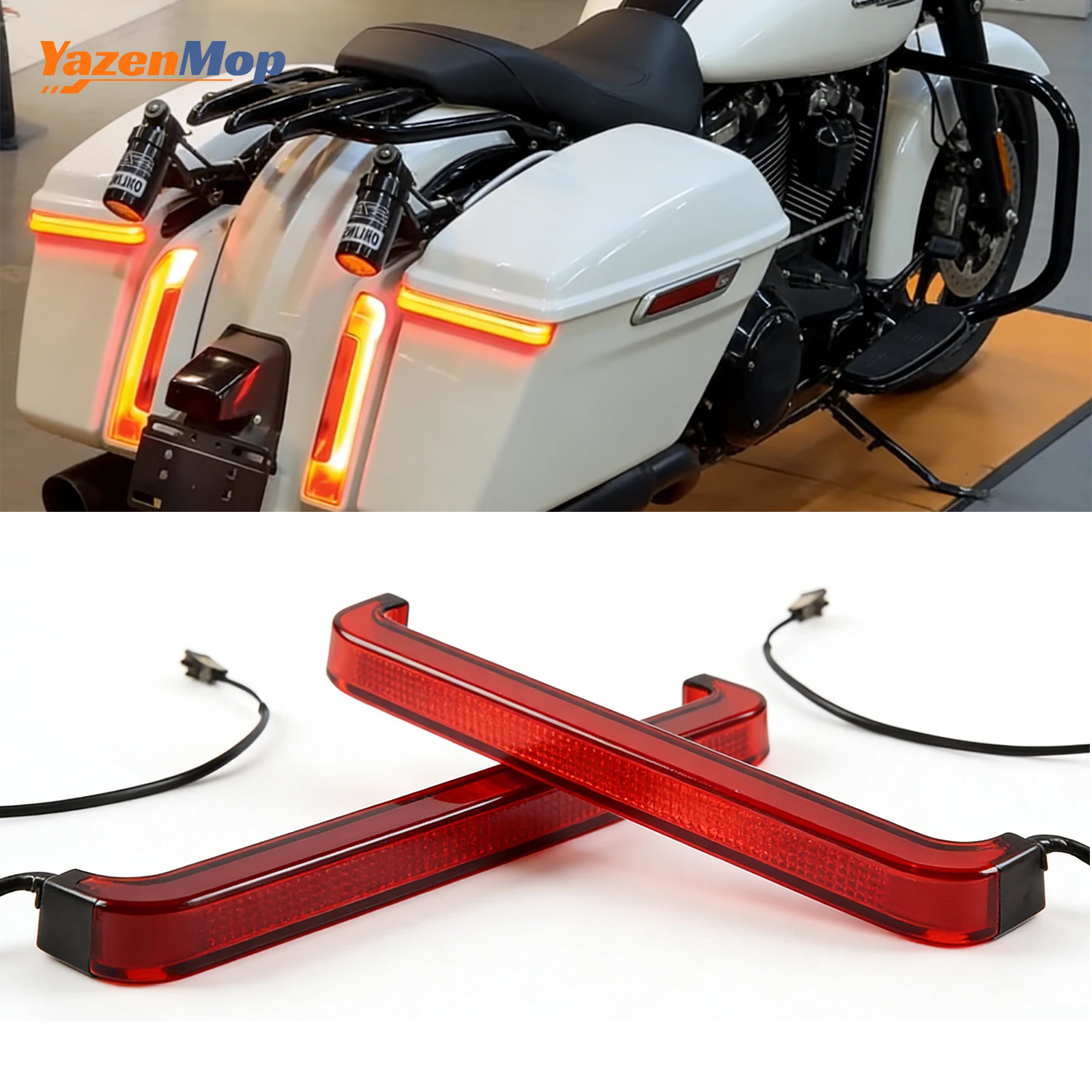 

Saddlebag Smoke Tracer Turning Signal Lights with Amber Flow Light for Harley CVO Street Glide Road Glide 2023.5-2025