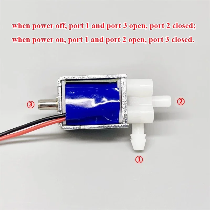 DC 3V 3.7V 2-Position 3-Way N/C N/O Small Mini Electric Solenoid Valve Micro Air Flow Control Valve DIY Monitor Medical Device