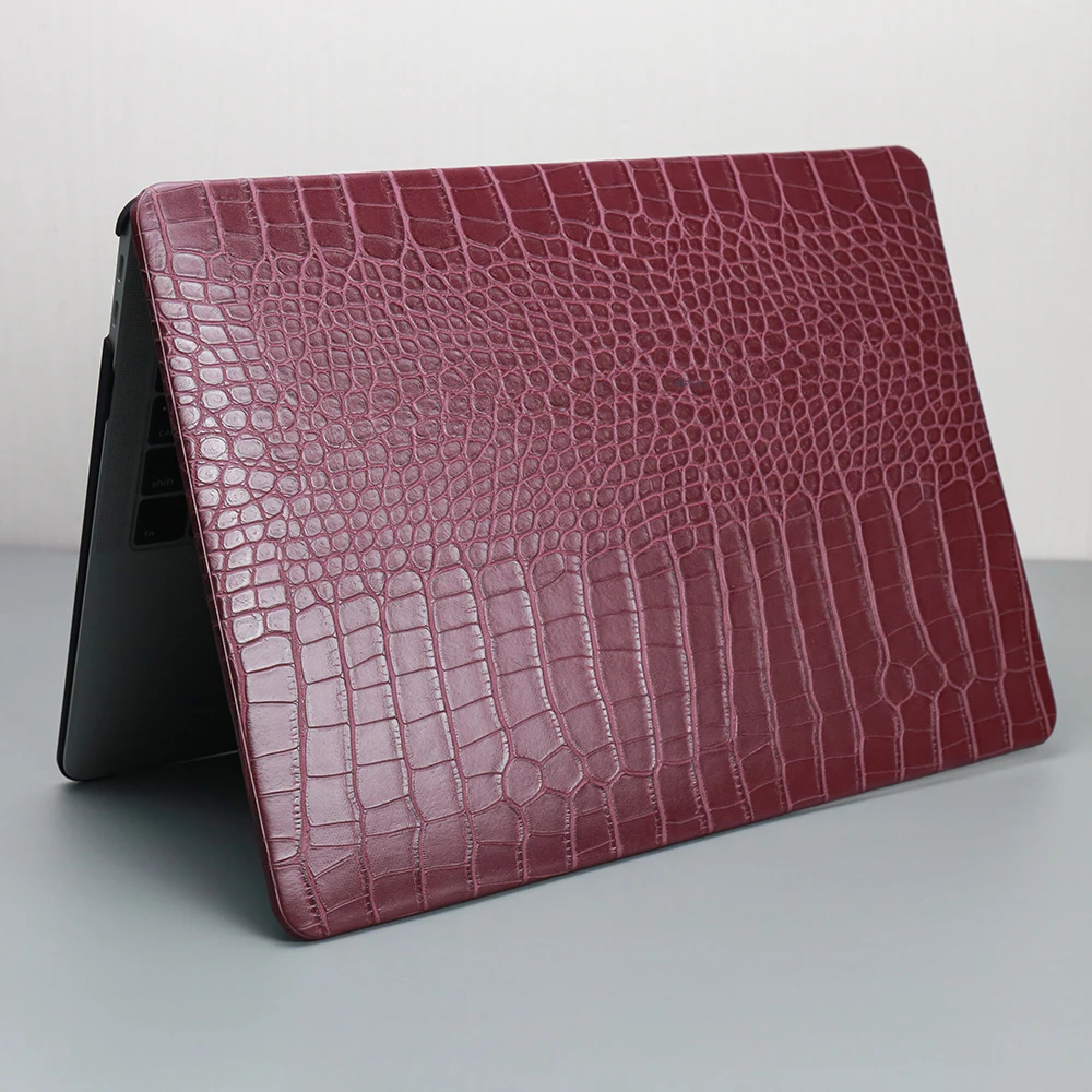Lapotp Case for MacBook Air 13 M5 2025 Funda for Model A3240 Crocodile Patterned PU Leather Case for MacBook Pro 13 14 16 Air15