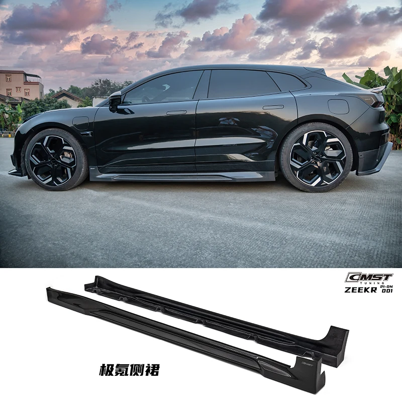 For ZEEKR 001 Carbon Fiber Sides Skirts Spoilers Auto Parts Body kit CMST Style