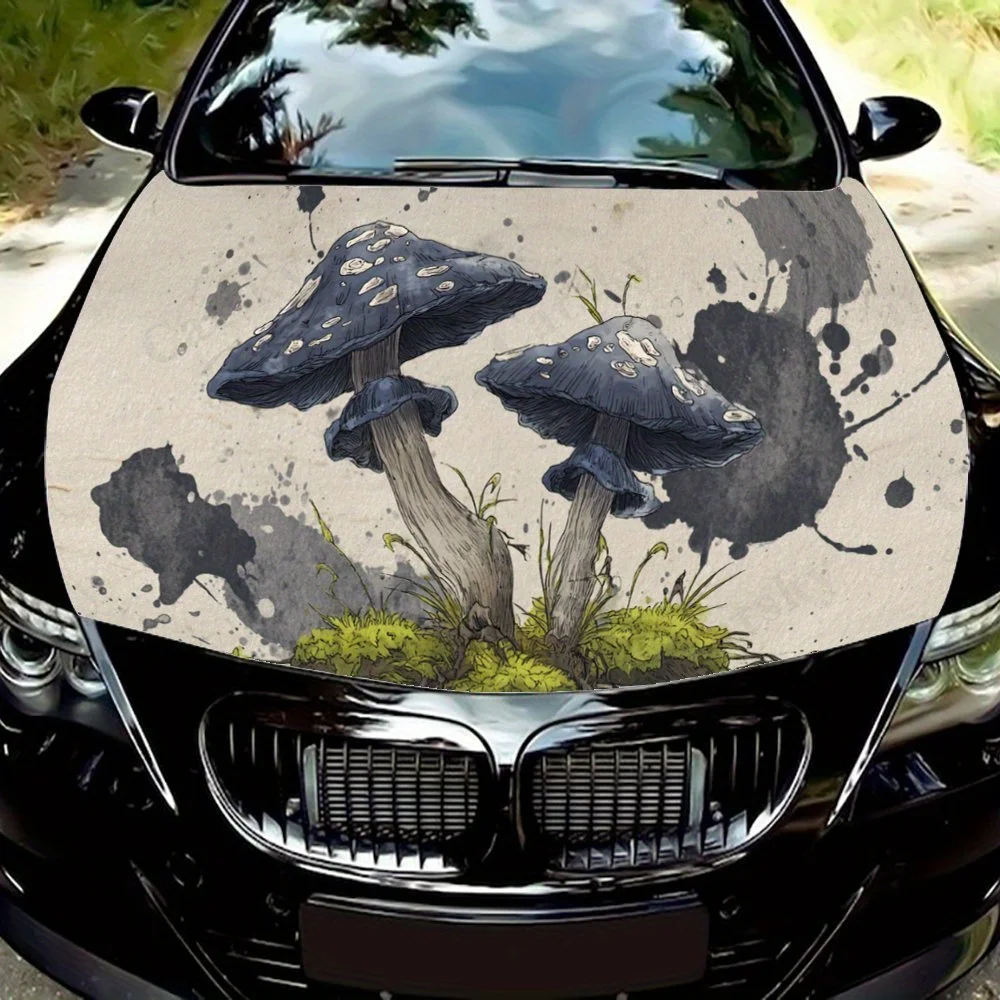

Mushroom in Paint,Car Hood Decal, Self-Adhesive Waterproof PVC Car hood Sticker,Car Decoration Scratch Resistant Sticker Protect