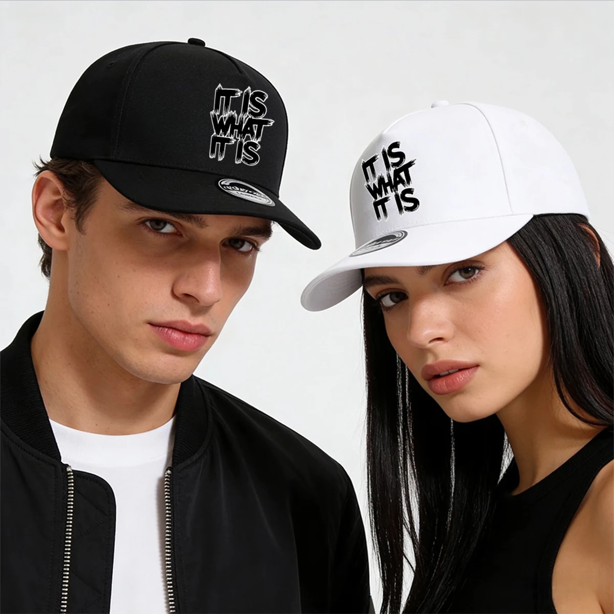 Unisex-'IT IS WHAT IT IS' Print Baseball Cap, Spring Summer Fashion Slightly Curved Brim Baseball Cap, Adjustable Hip-hop Hat