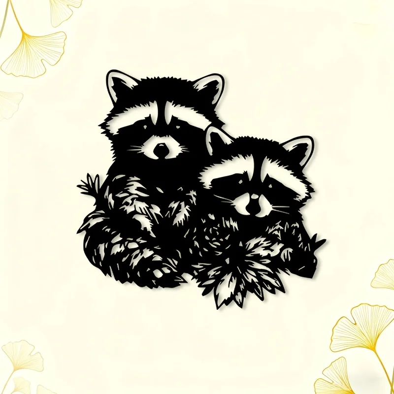 Brand Raccoon Metal Wall Art Rustproof Iron Statue Mural Decor Living Room Garden Nature Lovers Rustic