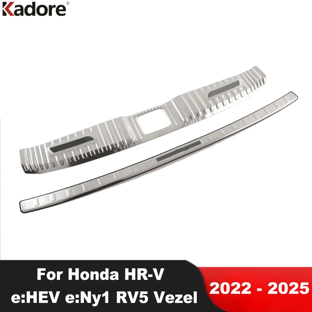 

Для Honda HR-V e:HEV e:Ny1 RV5 Vezel 2022-2024 2025 стальная крышка заднего багажника автомобиля, накладка на порог задней двери, аксессуары