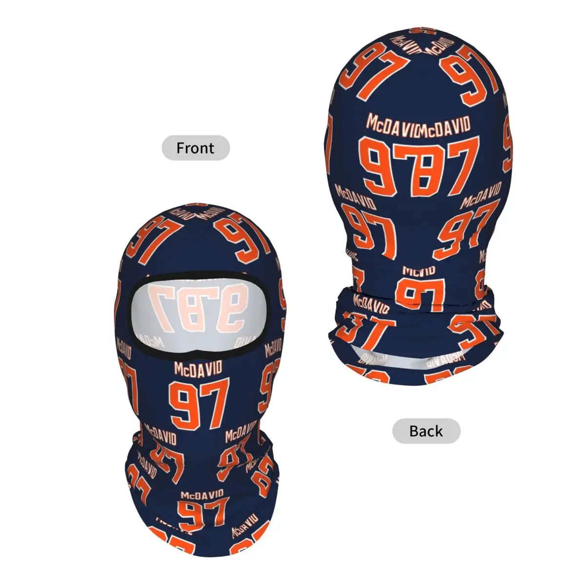 Connor McDavid 97 For Edmonton Oilers Fans Breathable Thin Balaclava Full Face Mask Sun Protection Neck Gaiter For Motorcycle