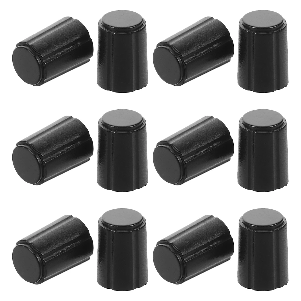 

12 Pcs Guitar Knob Cap Black Replacement Control Knobs Volume D-shaft Plastic Tone