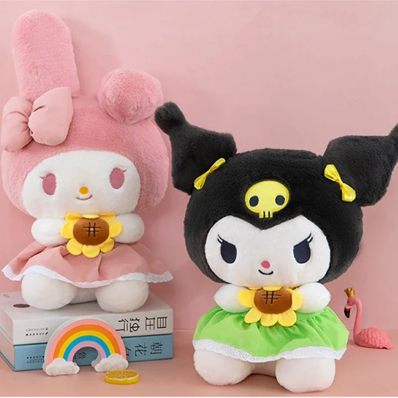 30/45cm SANRIO Kuromi Melody Cinnamoroll Sunflower การ์ตูนน่ารักตุ๊กตายัดนุ่นของเล่นตุ๊กตานุ่มหมอน kado ulang tahun เด็ก