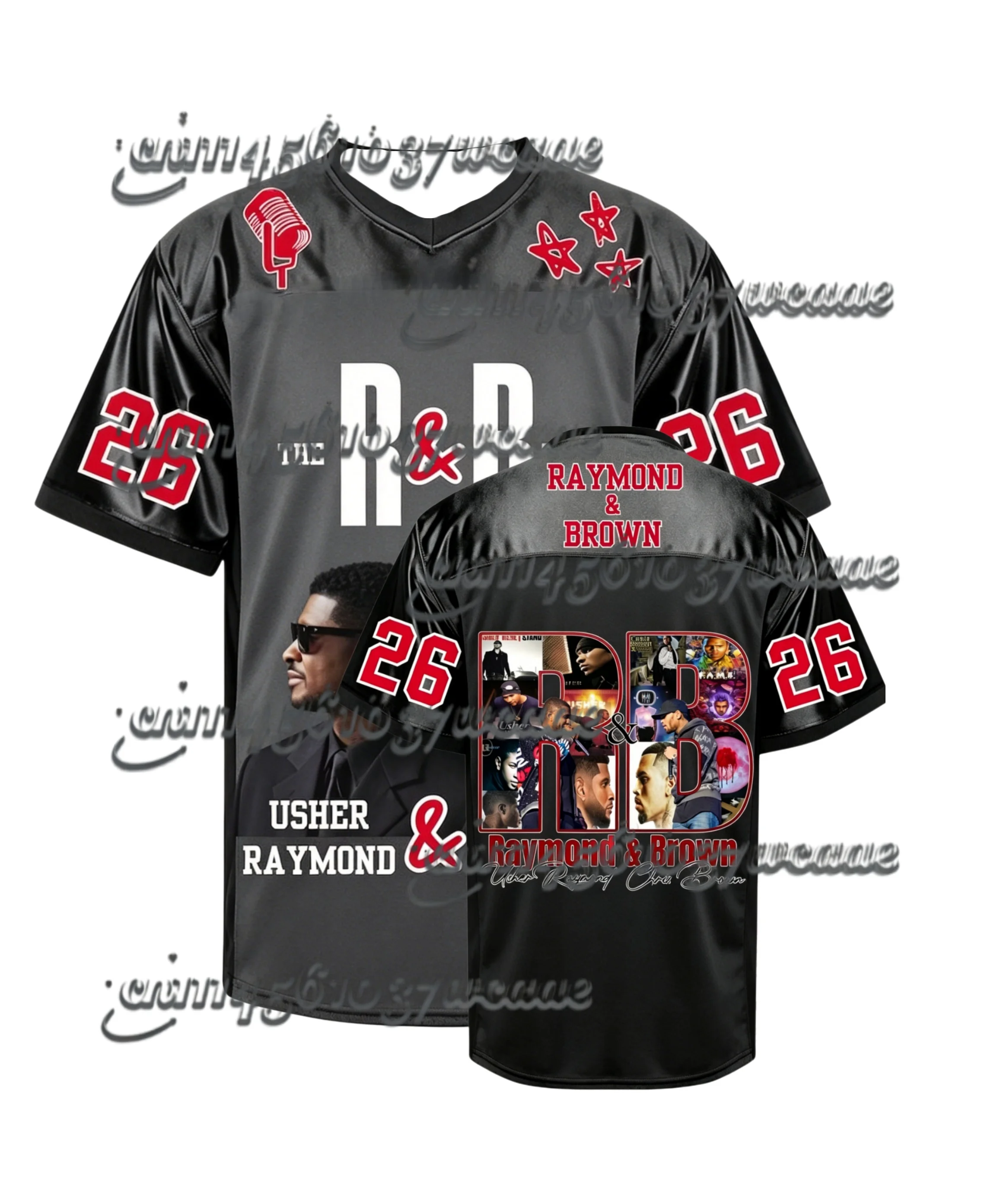 Summer Streetwear Style Chris Brown Tour Themed Jersey T-shirt Limited Fan Merch Red Street Style  Sleeve Top Family Matching