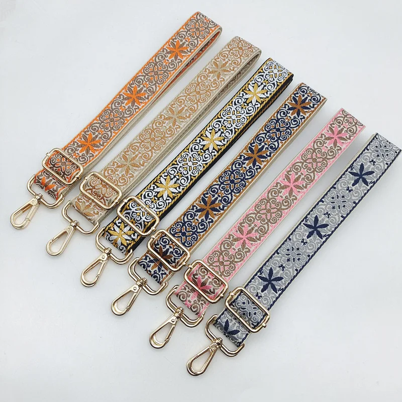 

Этнический стиль, вышитый ремень-мессенджер на одно плечо, тканый длинный плечевой ремень, регулируемый сменный ремень для сумки