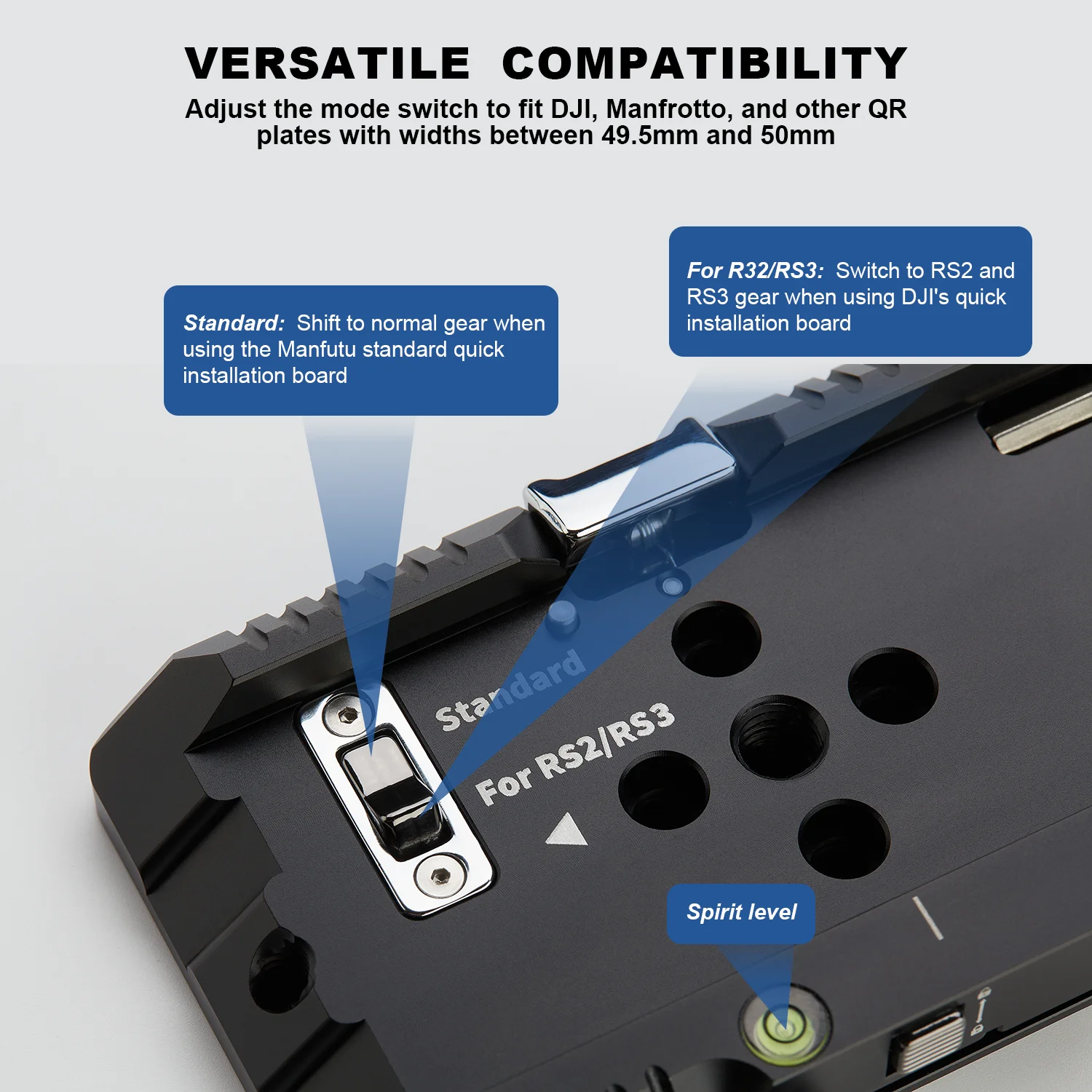 FOMOZER JF-Q5 120mm Long Rotate Quick Release Plate For Manfrotto 501 502 DJI Gimbals |Durable and Dependable Construction