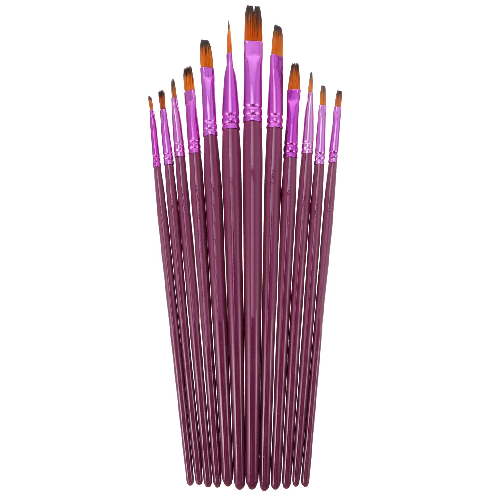 مجموعة فرش فنية مكونة من 12 قطعة من فرش الرسم بالألوان المائية من الخشب الطبيعي مع أطراف مسطحة لرسم الحرف اليدوية والرسم الزيتي #3