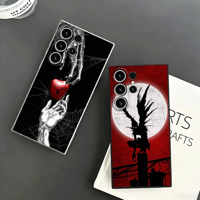 N-Notes D-Deaths Anime Ryuk Soft Phone Case For Samsung S24 S25 S26 Ultra S23 S22 Plus S21 S20 FE Edge + Black White Couple Cove