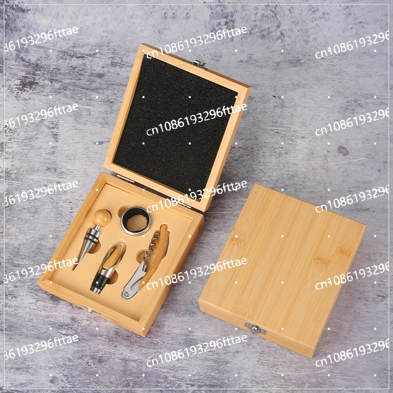 High-grade Bamboo Box Bottle Opener Set Wine Set Multifunctional Stainless Steel Wooden Box Red Wine Bottle Opener