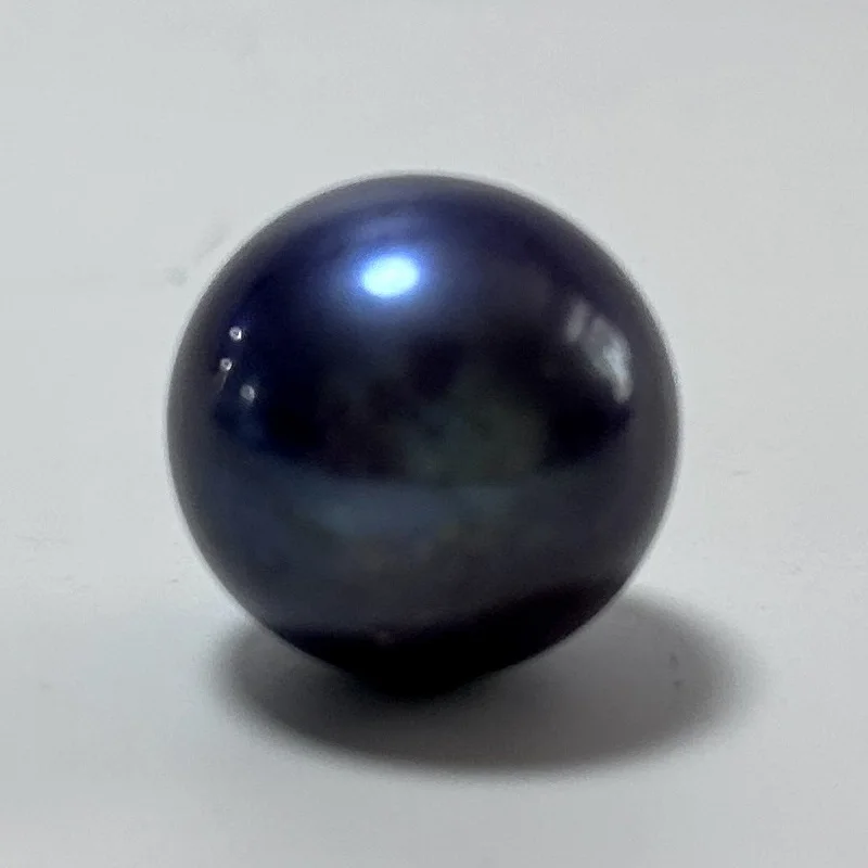 New&Hot Undrilled Loose Pearls about 15.9mm(Max Size)Sea Nearly Round Black Blue Pearls for Women Jewelry DIY Pendant Ring Gifts