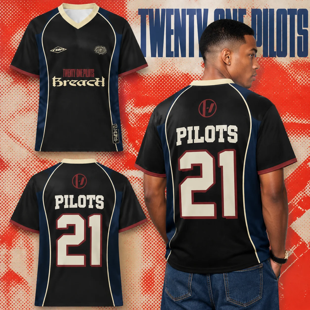Vintage Rock Tour Soccer‑Style Jersey T‑Shirt Number 21 Graphic Print Unisex Short Sleeve Streetwear Loose Tee For Men Women