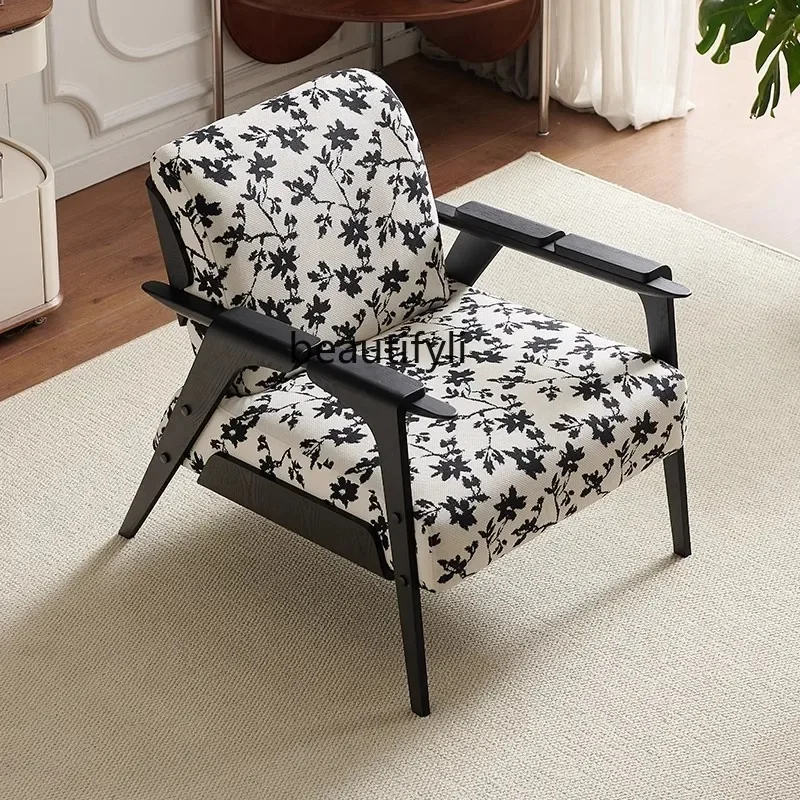

Single leisure sofa, simple living room balcony Italian sofa leisure, log, leisure chair