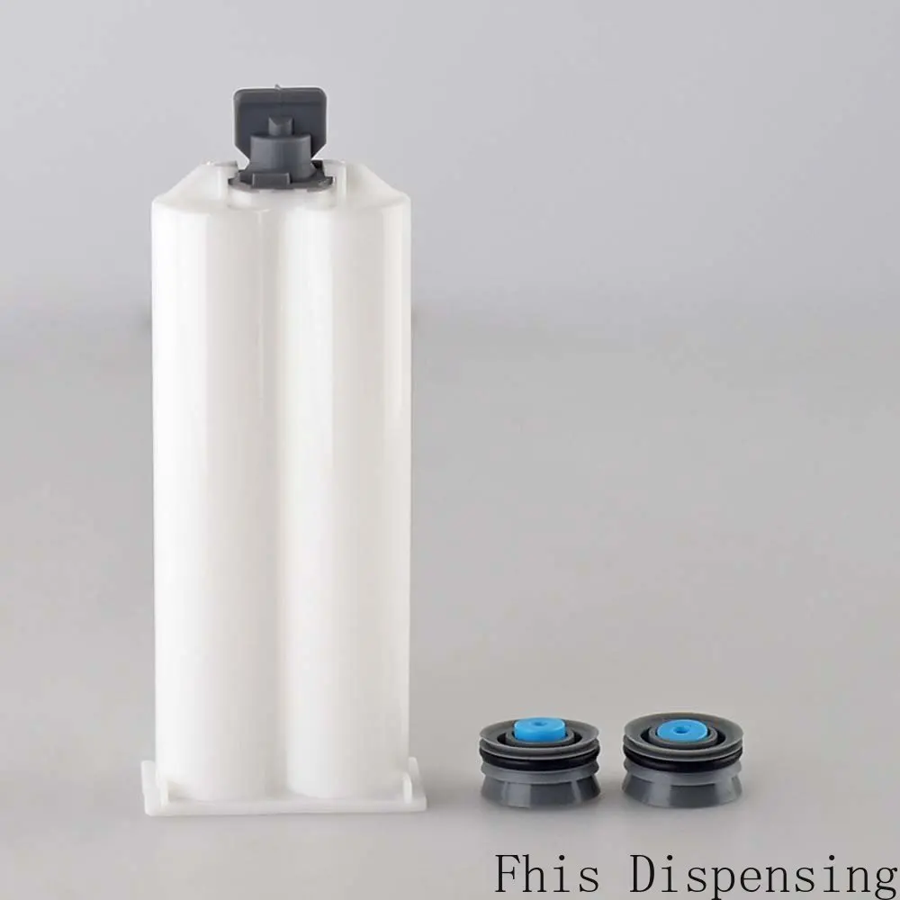 Jeringa de cartucho de pistola epoxi 1:1 AB, mezclador estático de resina de piezas, boquillas de mezcla de 20 piezas para Duo Pack epoxis, 10 piezas, 50ml