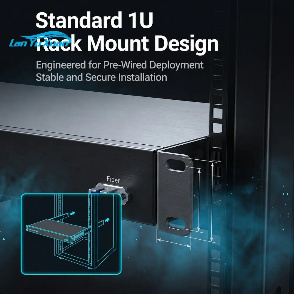 2-Channel Unidirectional Uncompressed 4K60Hz for Fiber Extender 18Gbps 10Km KVM Independent Audio 1U Rack Mount