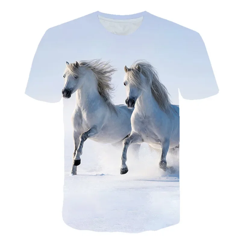 Kawaii Animals Stallions 3D Printed Kids T Shirt  Fashion Casual Cartoons T-shirt Boys Girls Children's Clothing For girls Tops