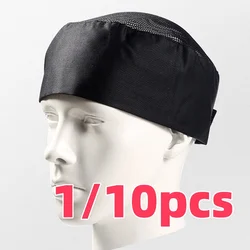 1/10PCSChef Hat Restaurant Kitchen Baker Catering Cooking Cap Women Men Food Service Working Cap Mesh Top Cap Uniform Cooker Hat