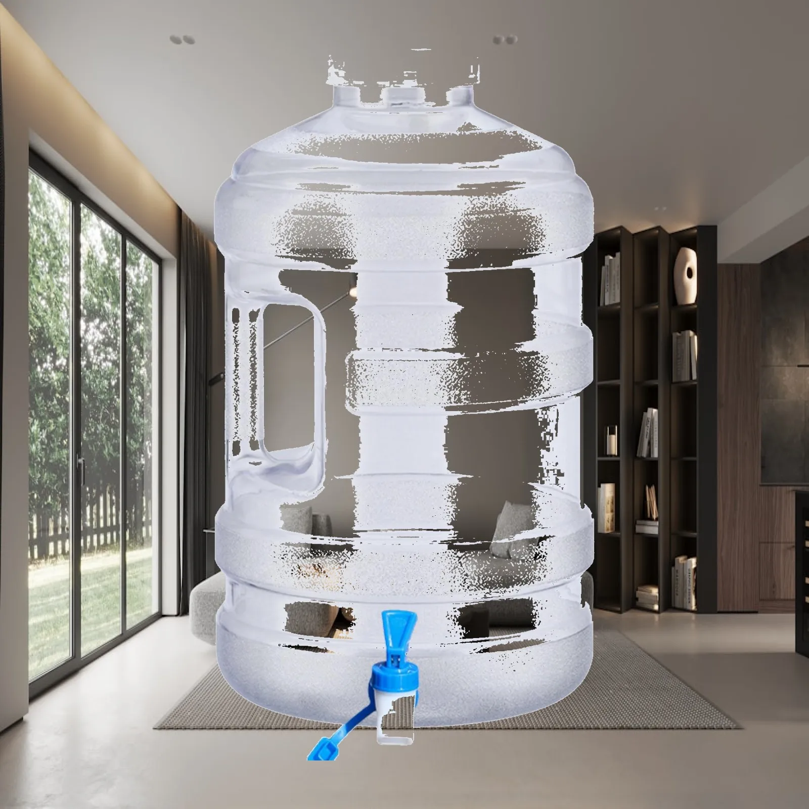 Water Container with Faucet Portable Water Container with Tap Beverage Dispenser with Handle Clear Vessel Reusable for Camping