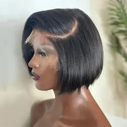 100% Remy Hair Short Straight Bob Wigs Human Hair 13x4 HD Lace Frontal Human Hair Wigs 4x4 Lace Glueless Bob Wigs For Women 180%