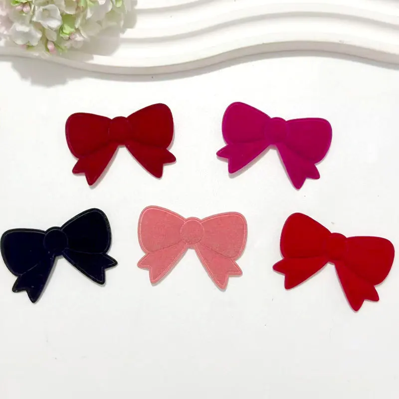 50 Stück 3x4,5CM Stoff-Schmetterlingsknoten Gepolsterte Applikationen für DIY Haarspangen-Zubehör Kleidung Schuhe Socken Dekorationsaufnäher – Detail 2