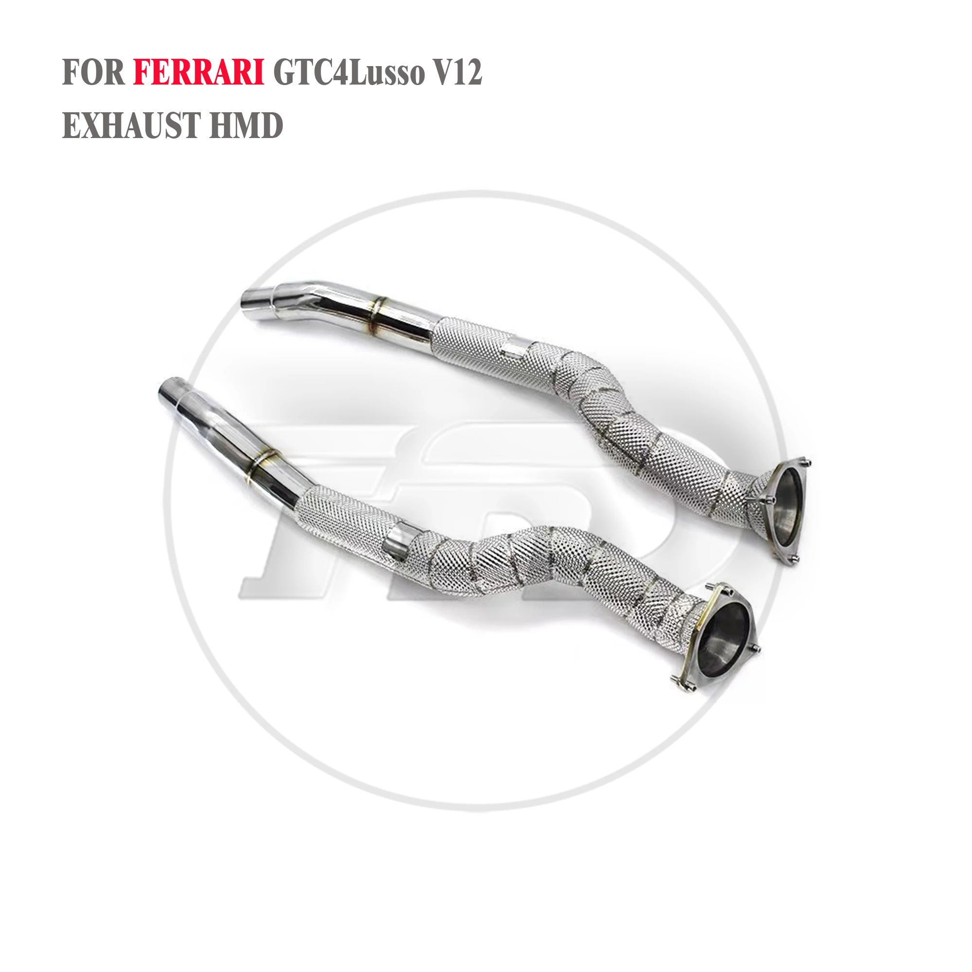 HMD Exhaust System High Flow Performance Downpipe for Ferrari GTC4Lusso V12 6.3L Catted Catless Pipe With Heat Shield