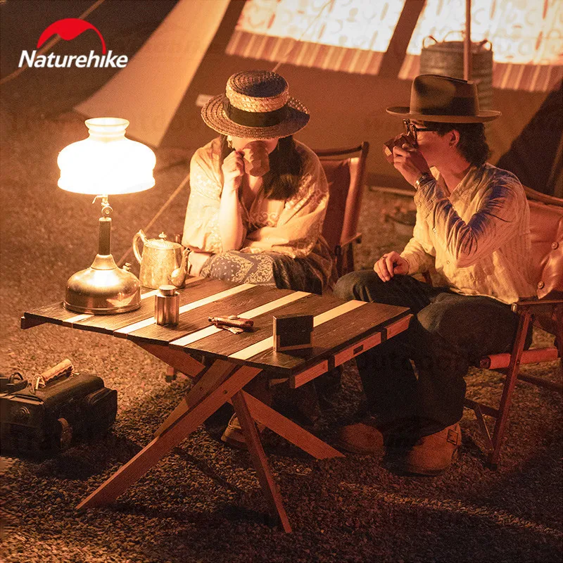 

Naturehike Camping Portable Solid Wood Table Special Table Legs Quickly Open Outdoor Travel Picnic BBQ Table Tea Table Desk Oak