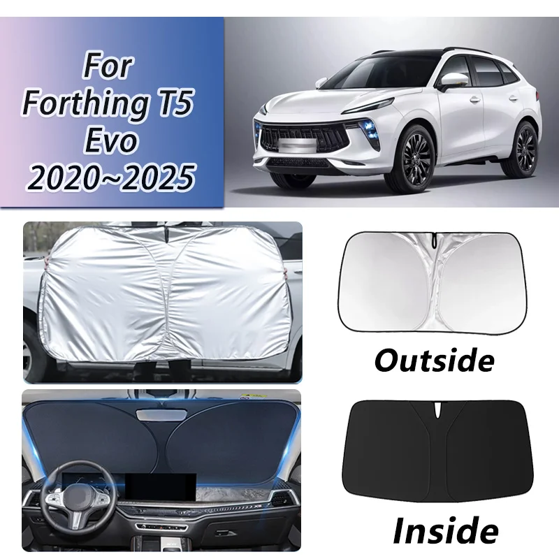 

Front Window Sunshade For DFSK Forthing T5 Evo 2020 2021~2025 Privacy Sunshades Sunscreen Light Blocking Curtain Car Accessories