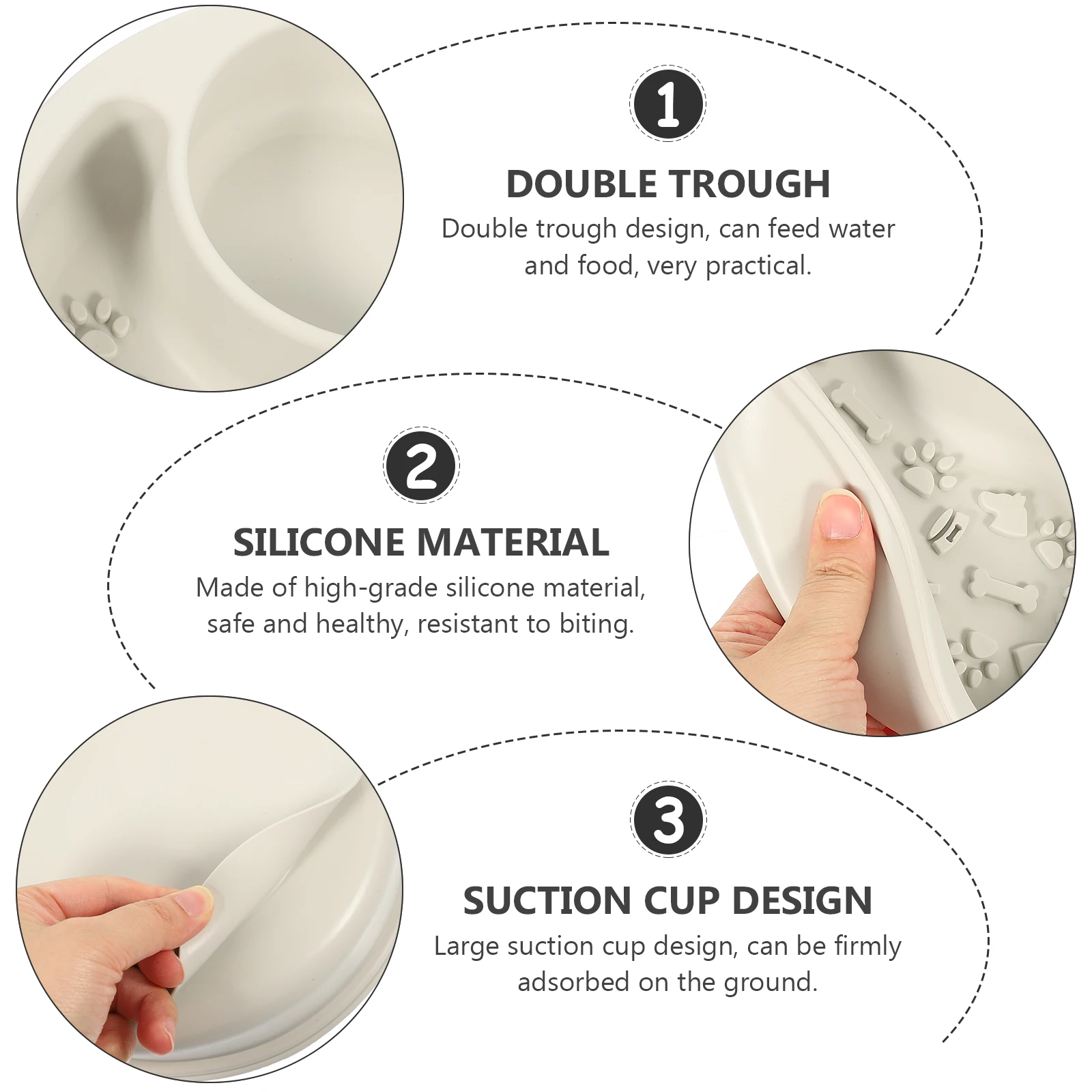 

Pet Silicone Food Bowl Slow Feeder Dog Cat Dish Large Capacity Round Edge Safe Feeding Easy Clean Wet Dry Food Multifunctional