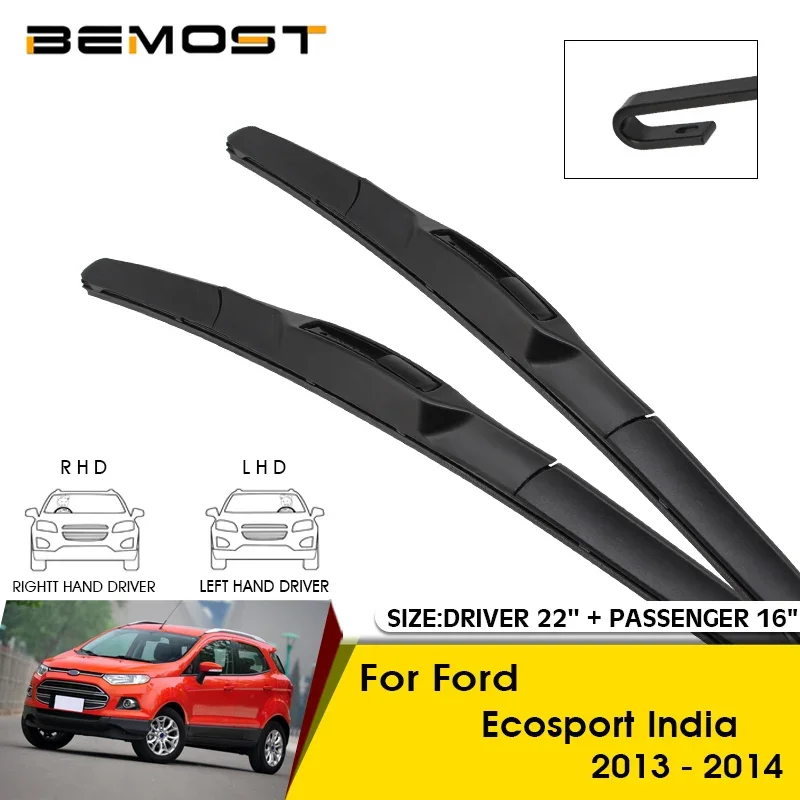 

Car Wiper Blades For Ford Ecosport India 2013-2014 Windshield Windscreen Front Window Blades 22"+16" Car Accessories