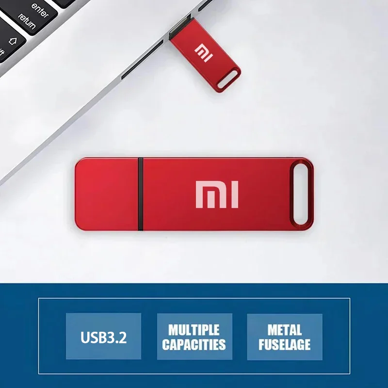 Xiaomi-Clé USB 3.2 haute vitesse, clé USB, 4 To, 8 To, 16 To, type-c, métal, mémoire étanche pour les reviede stockage d\'ordinateur, nouveau