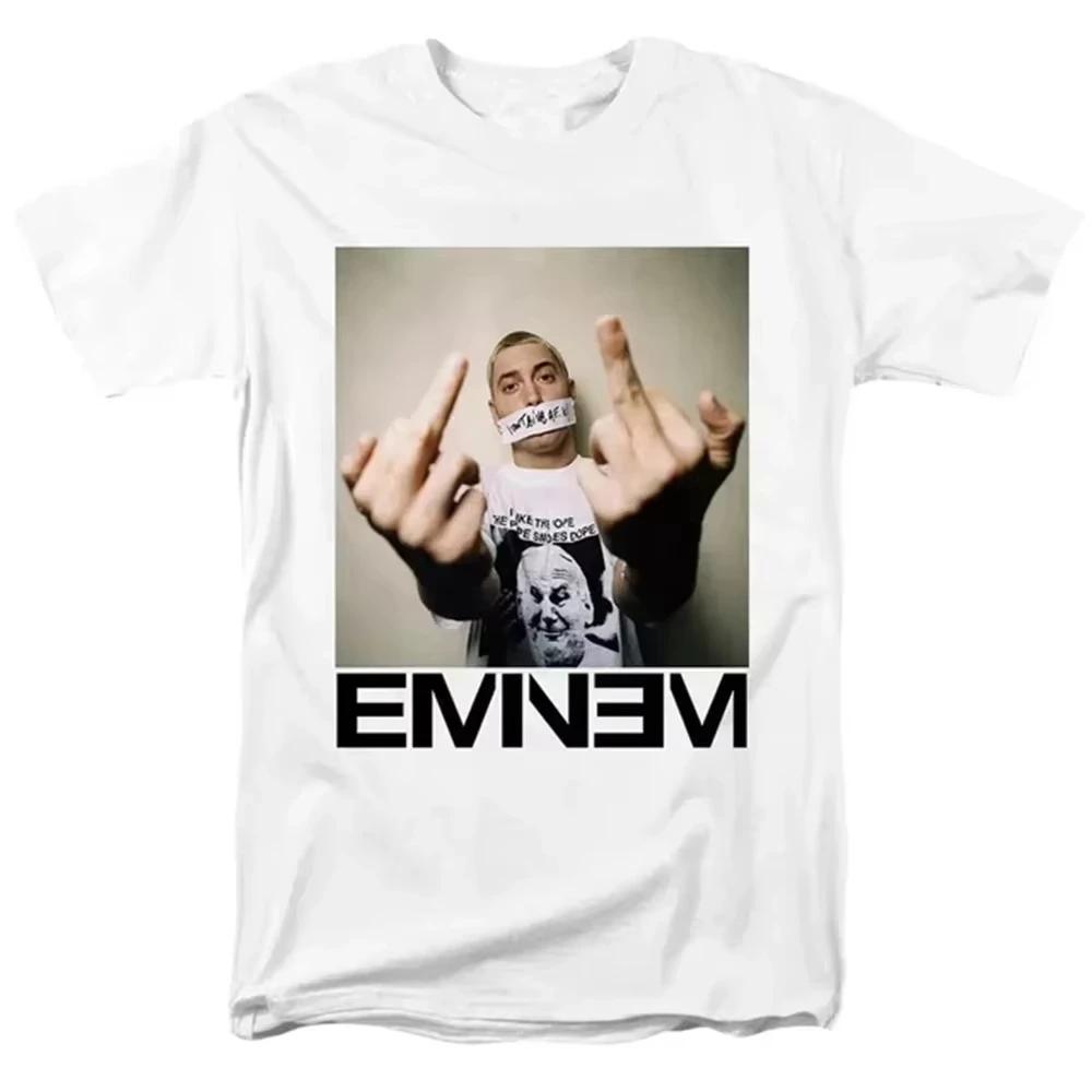 مغني الراب ايمينيم التي شيرت الرجال النساء موضة تي شيرت الهيب هوب بلايز تيز فضفاض روك Camisetas الصبي تيز صيف جديد للجنسين قصيرة الأكمام