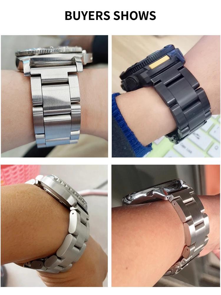 Cinturini in acciaio inossidabile solido Anti-allergia per Panerai Diesel Fold Buckle Seiko Citizen Casio Watch Strap 22 24 26mm