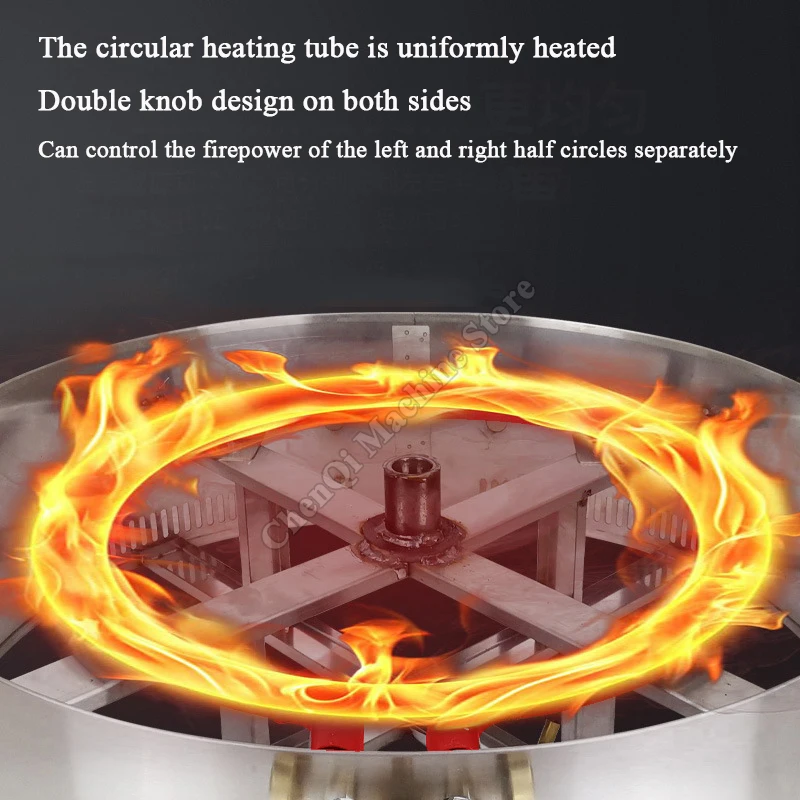 Machine à crêpes commerciale aux haricots rouges, plaque ronde en cuivre à 32 trous, roue à gaz, équipement de collation en vedette