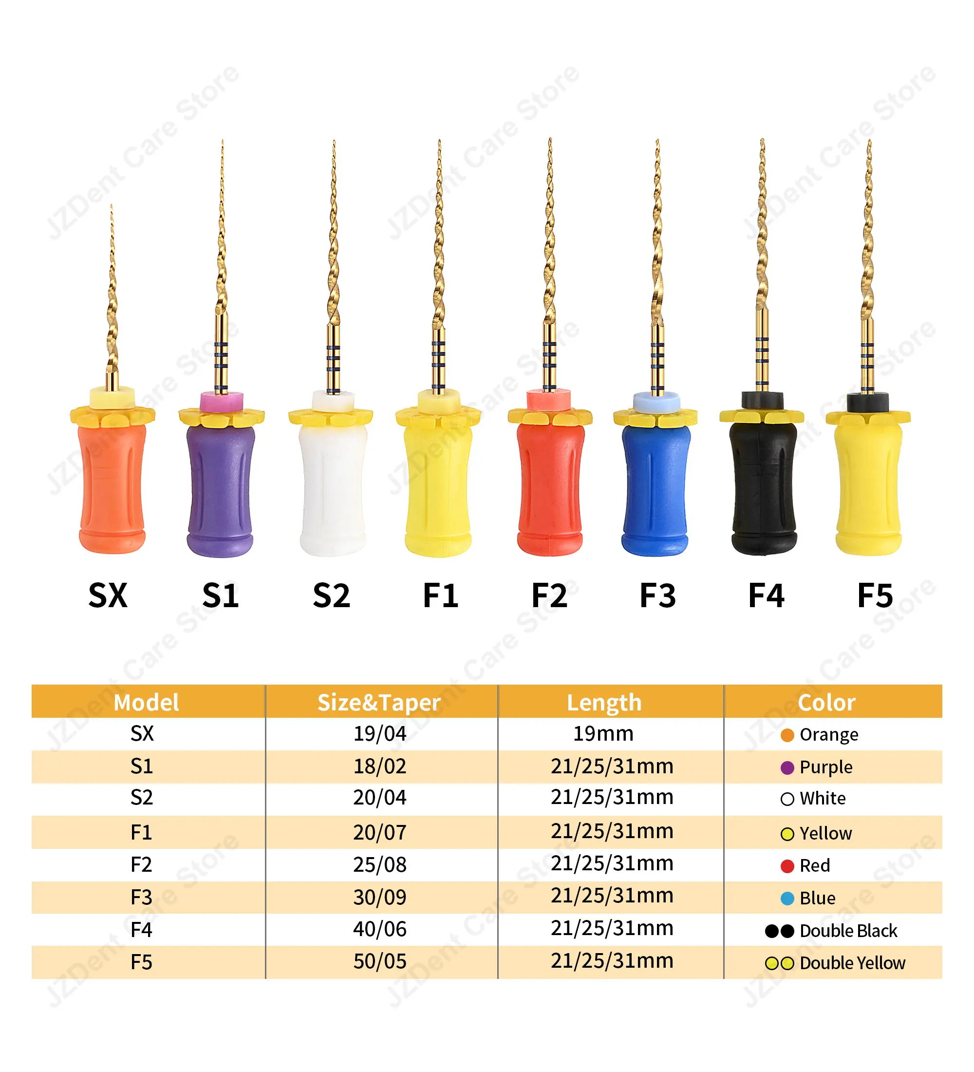 Twoendo Dental Golden Hand Use Files Root Canal Heat Activated Endodontic Files Nickel Titainium Instrument Dentistry Tools