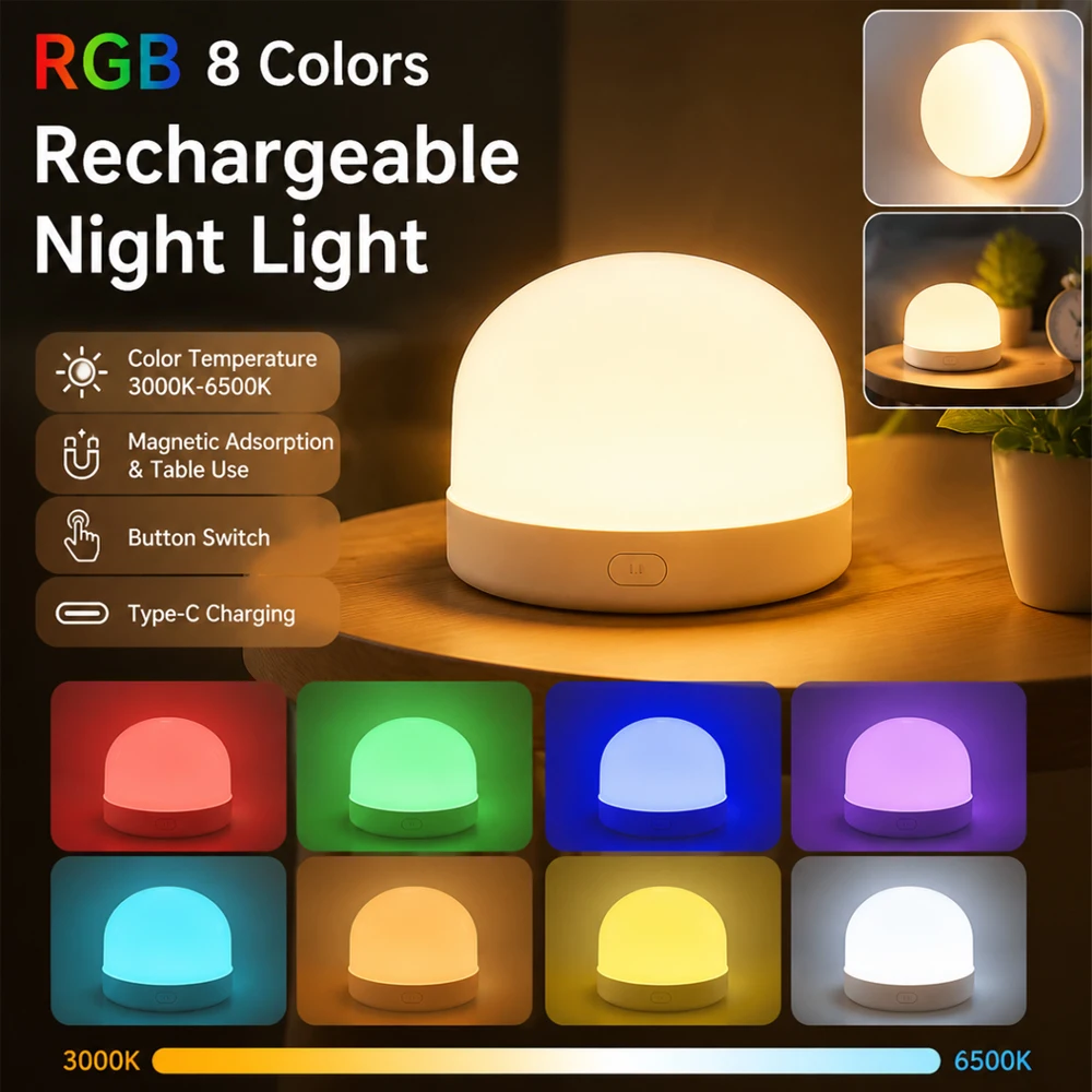 Baby Nursery Egg Light - USB Oplaadbaar Nachtlampje 3 Kleuren RGB