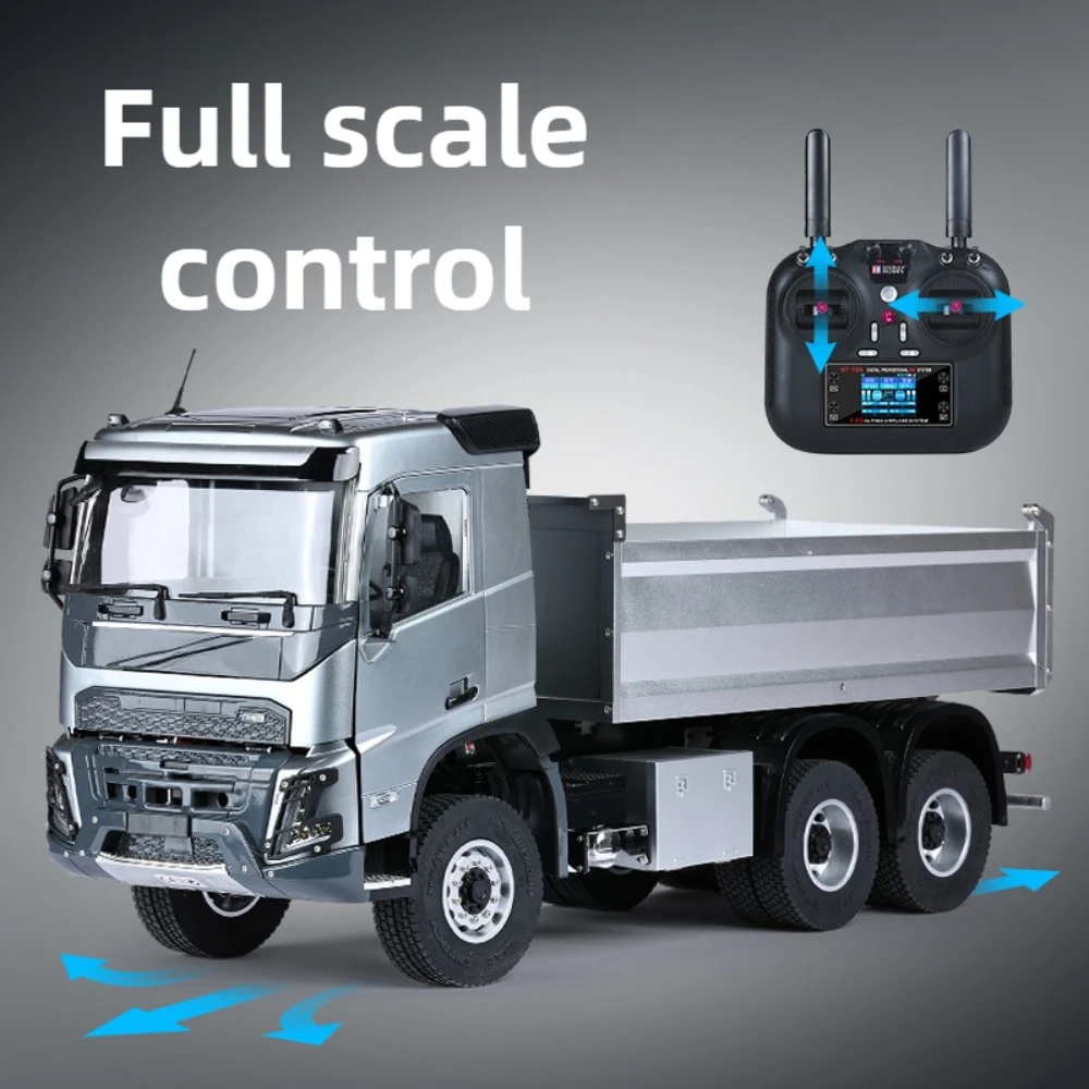 Double E 6X4 RC Dump Truck 1/14 E015 001 Electric Upgraded Remote Control Truck RTR with Lighting System Metal Driveshaft Model