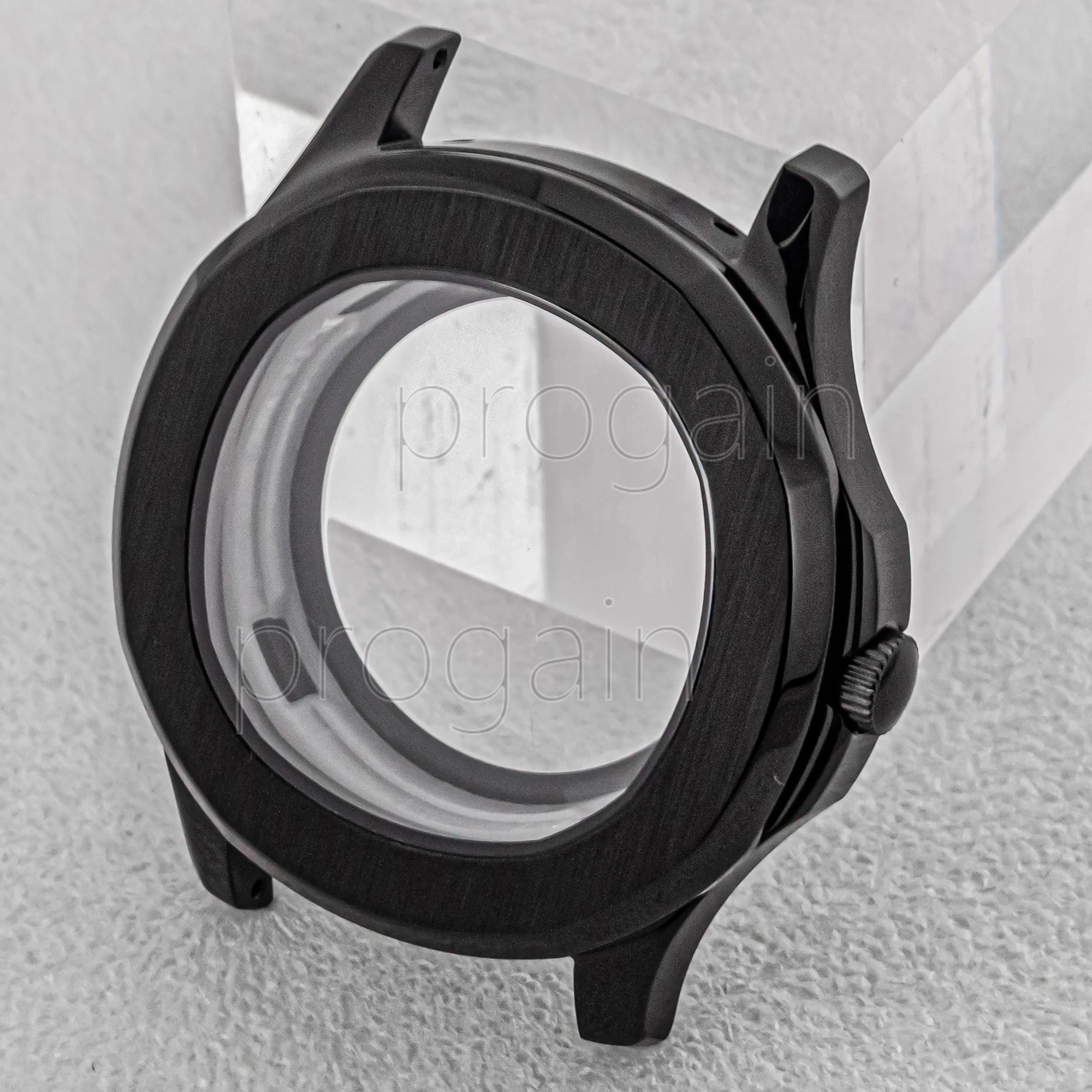 For AQUANAUT Nautilus Stainless Steel Watch Case Sapphire Glass 10ATM Waterproof Black Watch Case Parts fit H35 NH36 movement