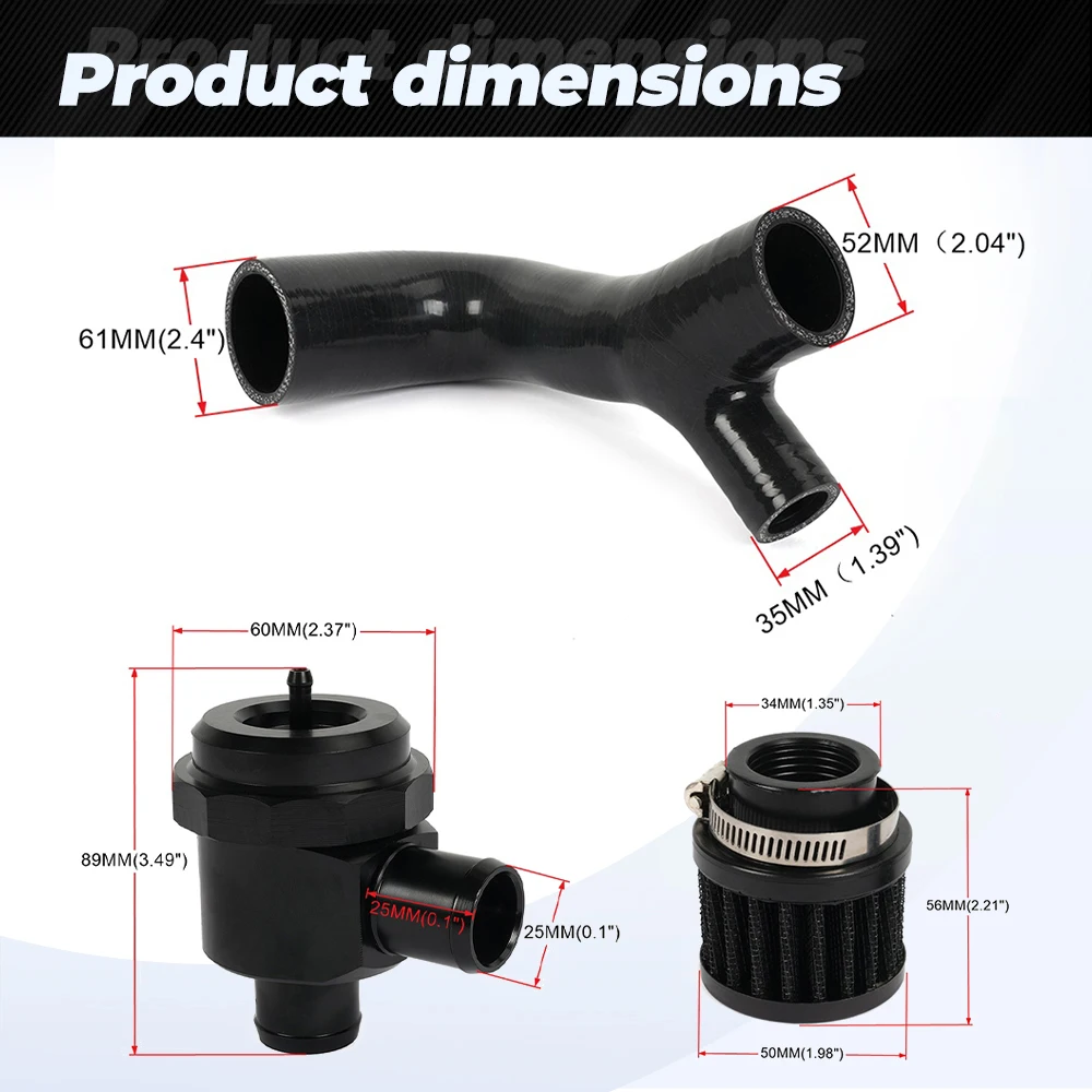 Bartoo-Turbo Blow Off Valve Kit BOV Silicone Hose Pipe For 2017-2023 Can-am Maverick X3 BOV102