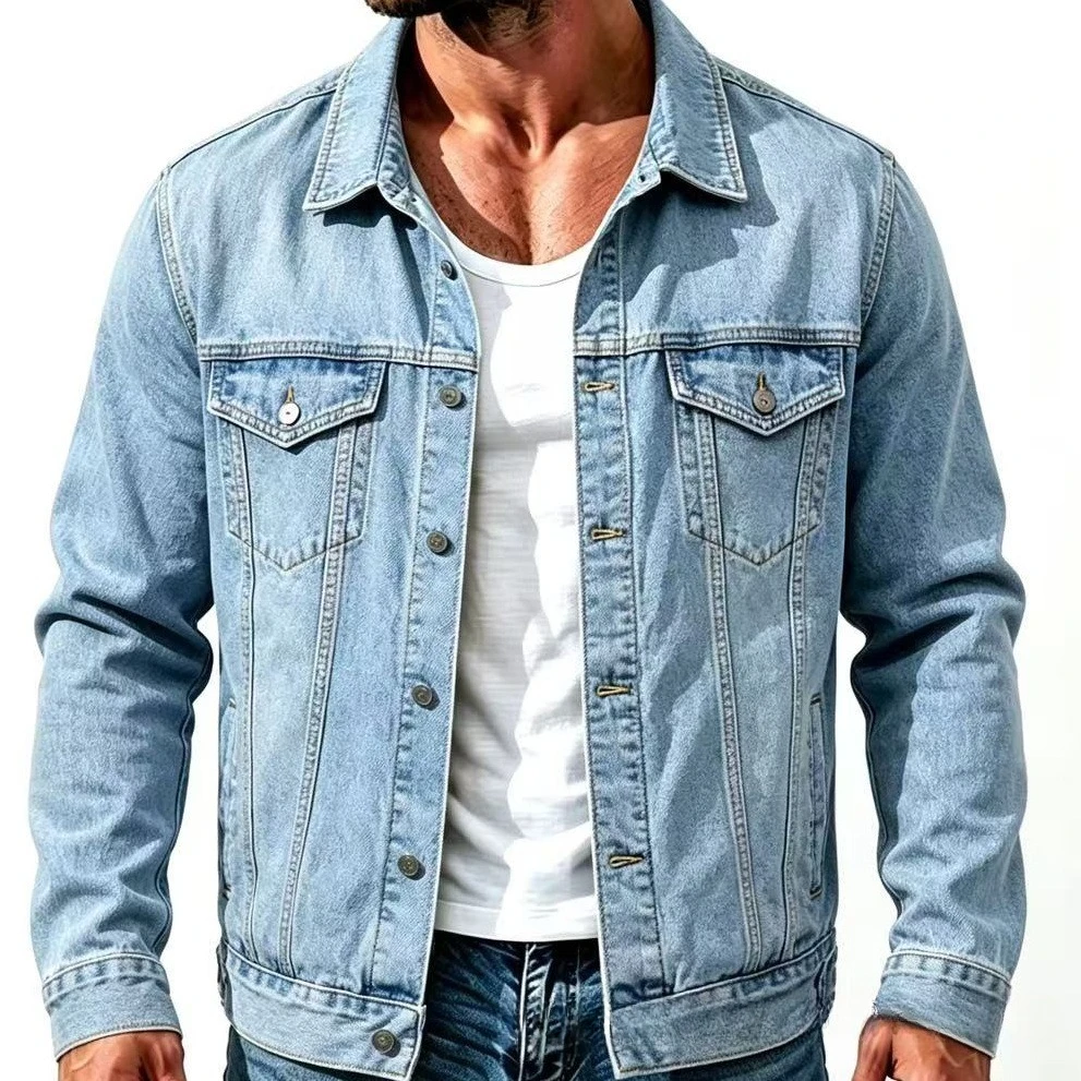 2026 Autumn New Men's Slim Denim Jacket Fashion Casual Cardigan Jacket
